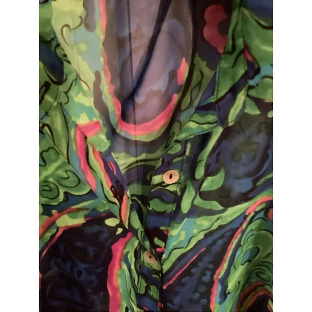 Show Me Your MuMu Blue Green Paisley Tunic Top Sz M